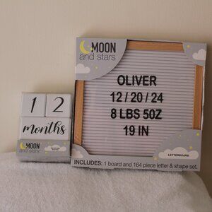 MOON AND STARS MILESTONE BLOCKS AND LETTERBOARD